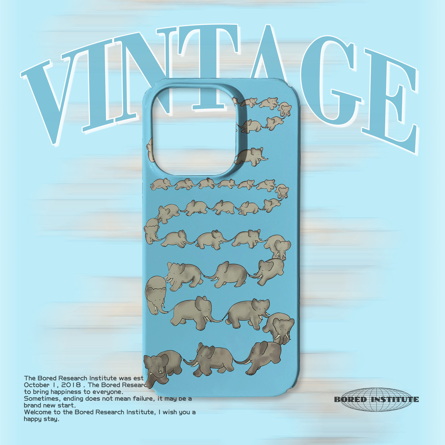 小众艺术童趣大象排队绘本插画潮流适用于苹果IPhone17/16pro/14/13/17pro/15promax菲林磁吸手机壳IMD软壳