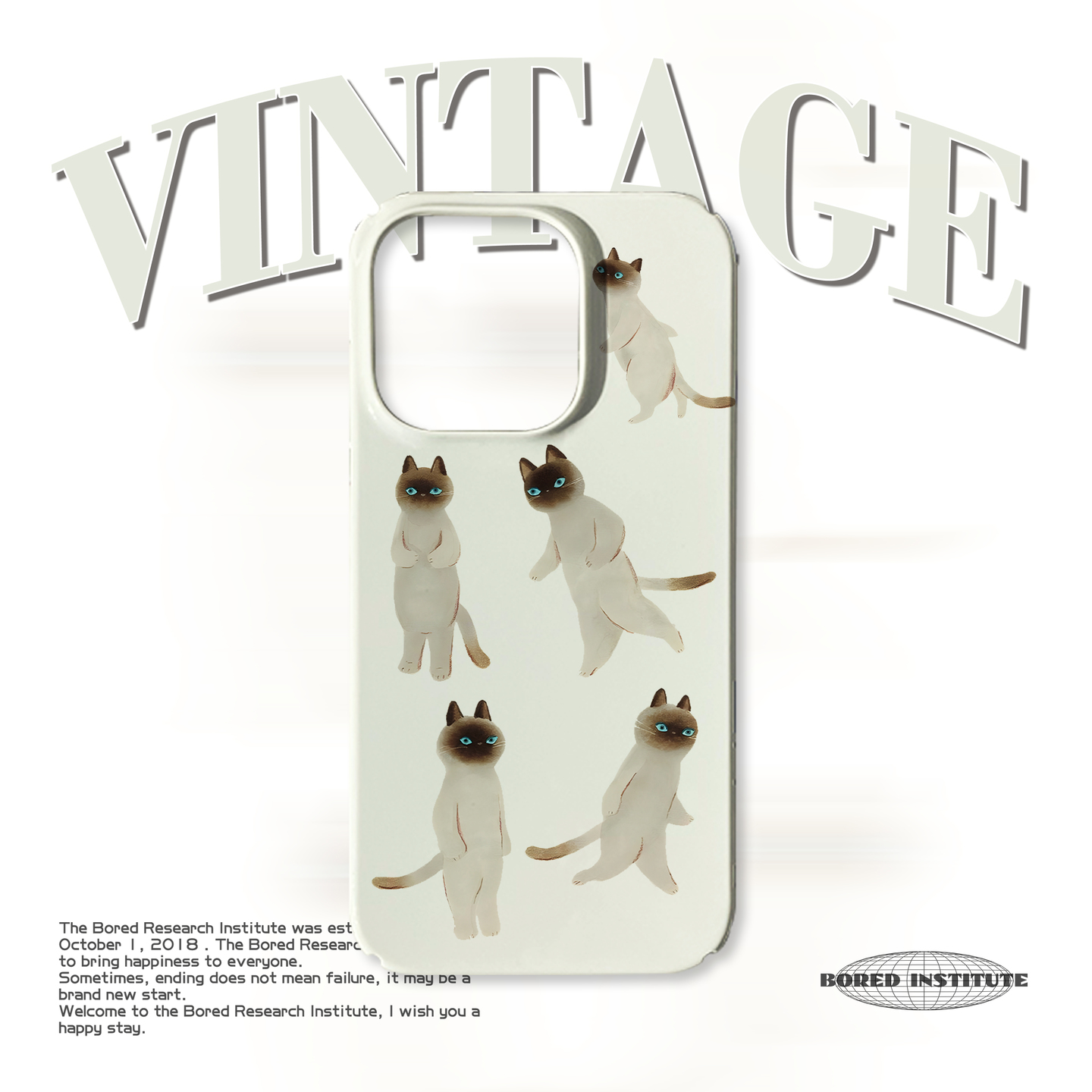 暹罗猫插画艺术卡通小众搞怪简约适用于苹果IPhone15/14plus/13pro/12/11/16/16promax菲林磁吸手机壳IMD软壳