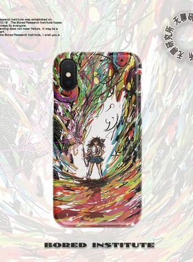 JUN二次元插画七彩色潮流街头时尚适用于IPhoneXs/11/12/13/14/15/16/16pro菲林手机壳imd硅胶软壳小米华为