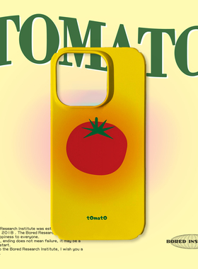 简约复古西红柿卡通插画可爱艺术适用于苹果IPhone15/14plus/13pro/12/11/16/16promax菲林磁吸手机壳IMD软壳