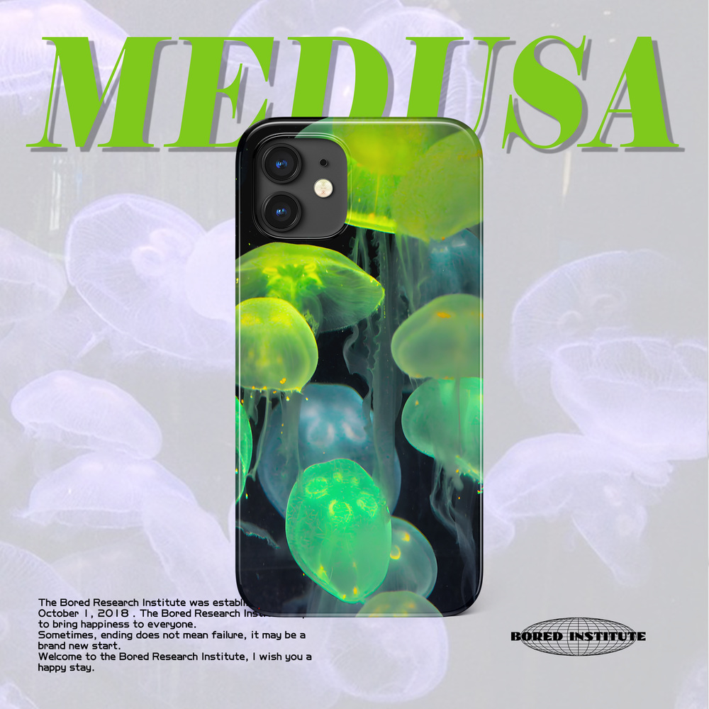 原创小众暗夜小众水母梦幻赛博朋克适用于苹果IPhoneXsMax/XR/11/12/13/14promax/15/16promax菲林手机壳