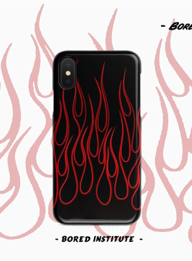 夜店红色火焰街头潮流oppoa9联名IPhone7/8p/X/XS/XR/13pro/14/15/16菲林手机壳imd硅胶软壳小米华为