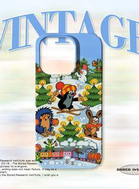 可爱圣诞鼹鼠雪地卡通童趣艺术小众适用于苹果IPhone17/16pro/14/13/17pro/15promax菲林磁吸手机壳IMD软壳