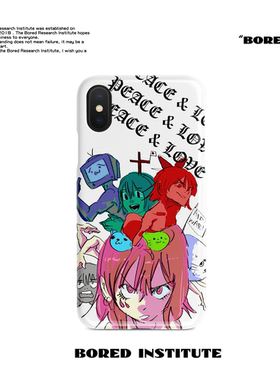 JUN二次元潮流插画嘻哈复古潮适用于苹果IPhoneXs/11/12/13/14/15/16菲林手机壳imd硅胶软壳小米华为