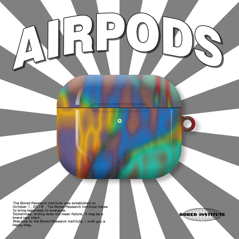 ins梦幻彩色波点潮流复古简约像素点适用于AirPods3代耳机壳AirPodsPro第二代/一代保护套光面硬壳AirPods4代