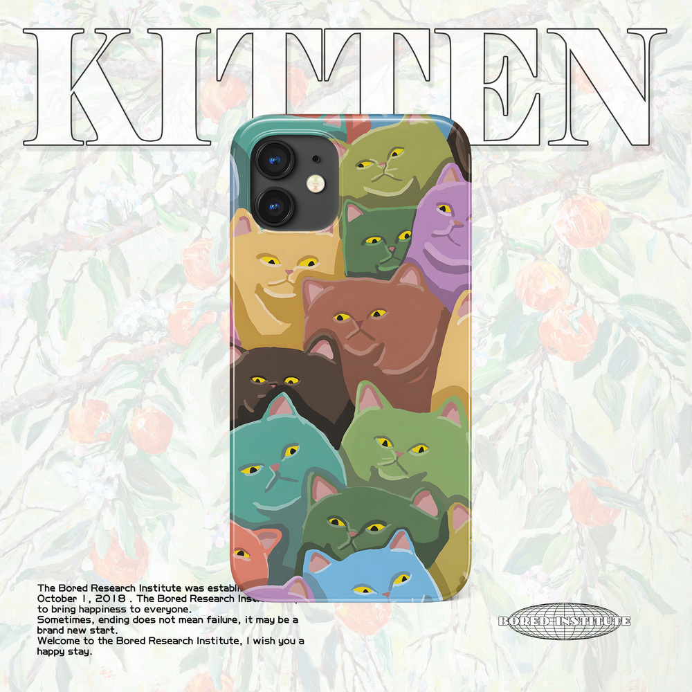 叠加可爱猫咪小众日系菲林手机壳