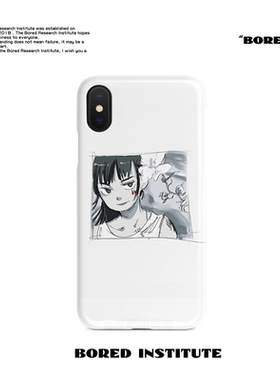 简约二次元插画潮白色适用于苹果IPhone7/8p/X/XS/XR/11/12/14/15/16菲林手机壳imd硅胶软壳小米华为