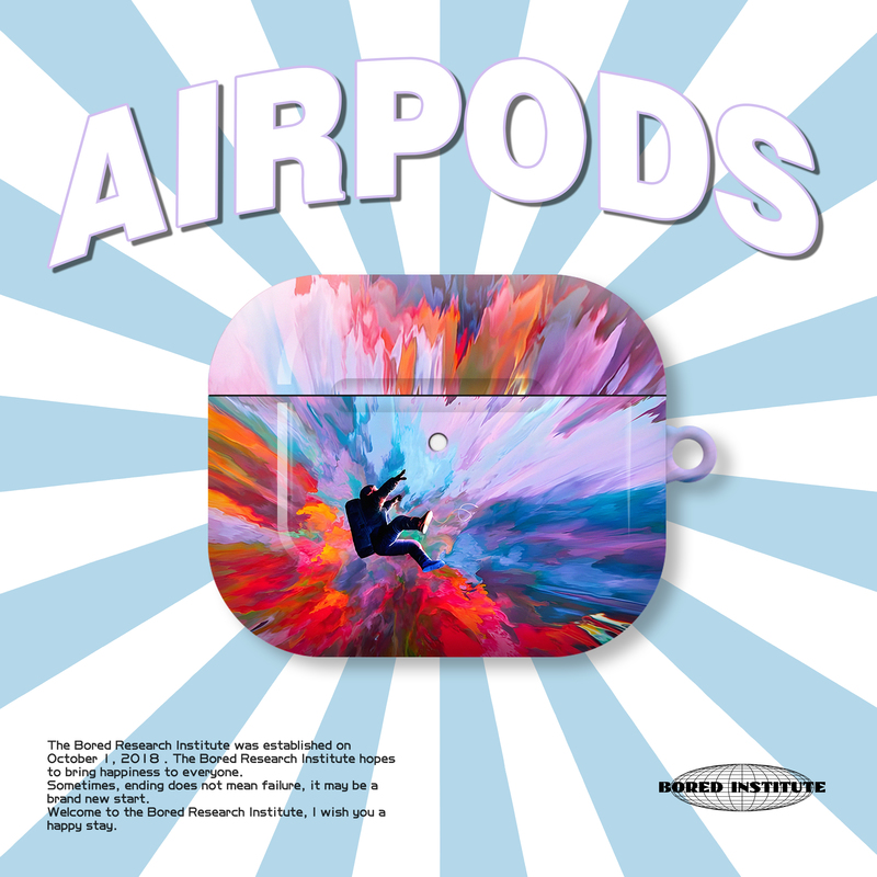简约艺术潮流小人梦幻空间复古彩色适用于AirPods3代耳机壳AirPodsPro第二代/一代保护套光面硬壳AirPods4代