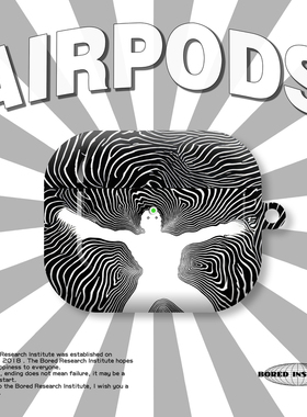 嵌入漩涡人影潮流手绘简笔画复古适用于AirPods3代耳机壳AirPodsPro第二代/一代保护套光面硬壳AirPods4代