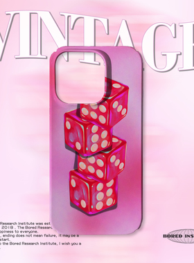 艺术粉色骰子小众插画亚文化y2k暗黑适用于IPhone15/14plus/13pro/12/16/16promax/17菲林磁吸手机壳IMD软壳