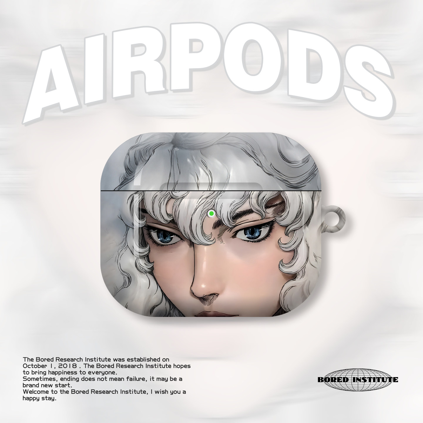 复古白发少年艺术小众日系亚文化ins适用于AirPods3代耳机壳AirPodsPro第二代/一代保护套光面硬壳AirPods4代