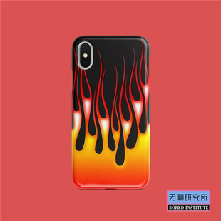 红色火焰嘻哈潮牌自主原创街头滑板适用于IPhoneX/11/12/13/14/15/16菲林手机壳imd硅胶软壳小米华为