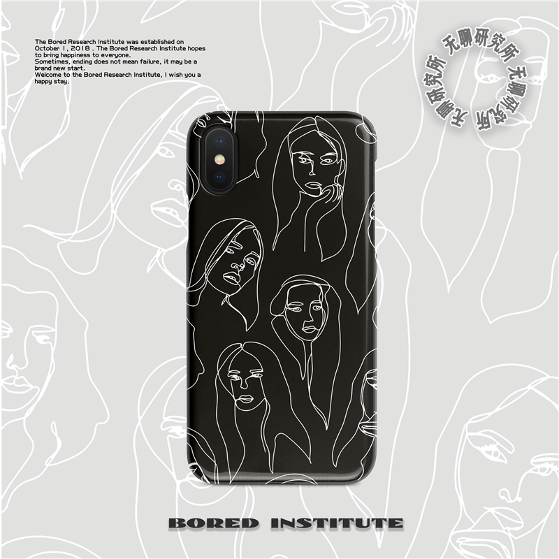 艺术生插画简约线条少女适