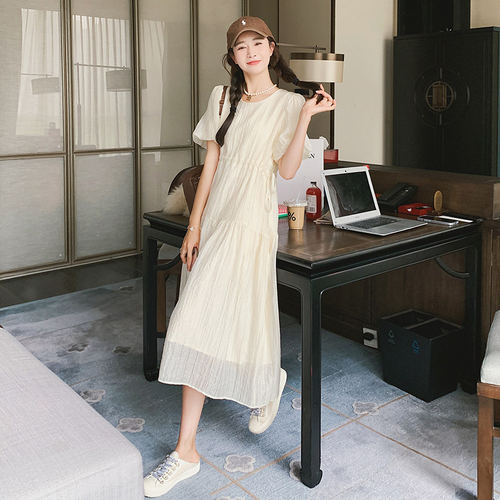 专柜十三行法式温柔风连衣裙女夏2026新款气质高级感茶歇桔梗裙超