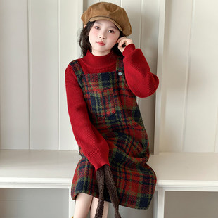 过年服女童2025新款连衣裙冬季儿童裙子冬装套装女大童圣诞节服装