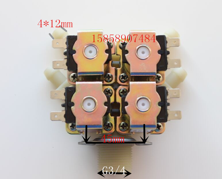 洗衣机进水电磁阀.一进四出电磁阀.6分常闭进水电磁阀12v 24v正品