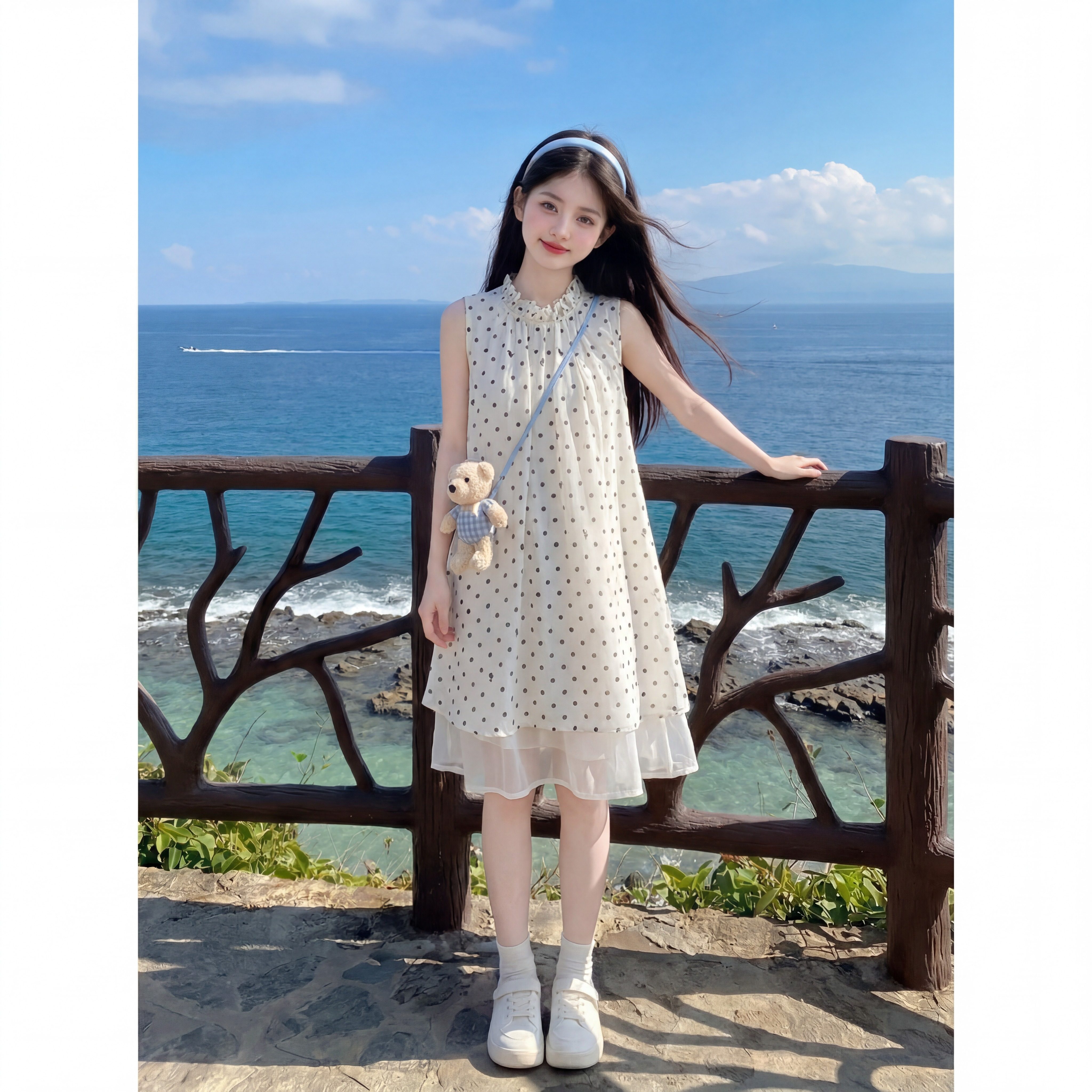 专柜正品裙子女童初中生夏季2026新款儿童无袖吊带裙女孩大童巨好