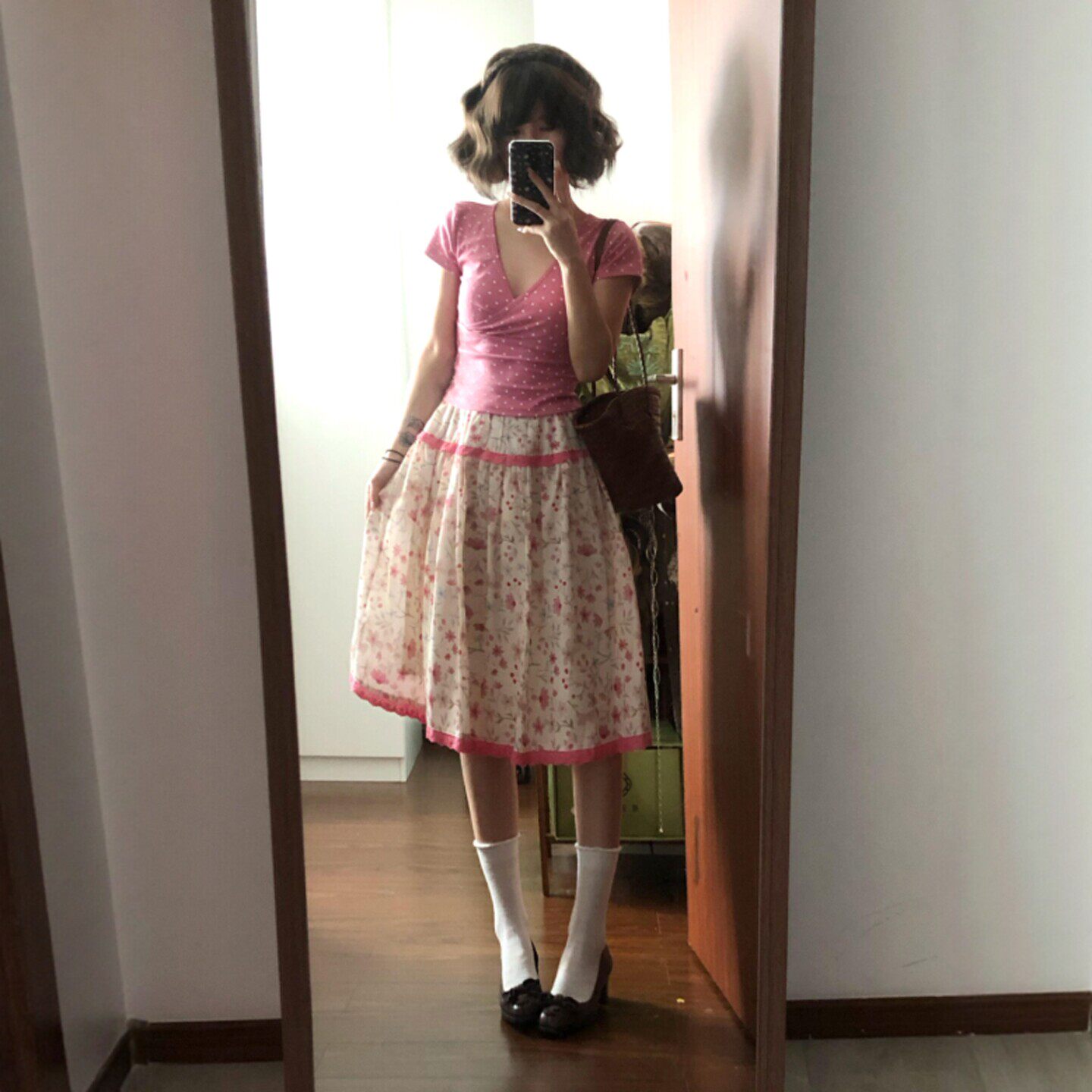 专柜正品26夏季今年流行漂亮套装温柔风甜美V领上衣碎花半身裙一