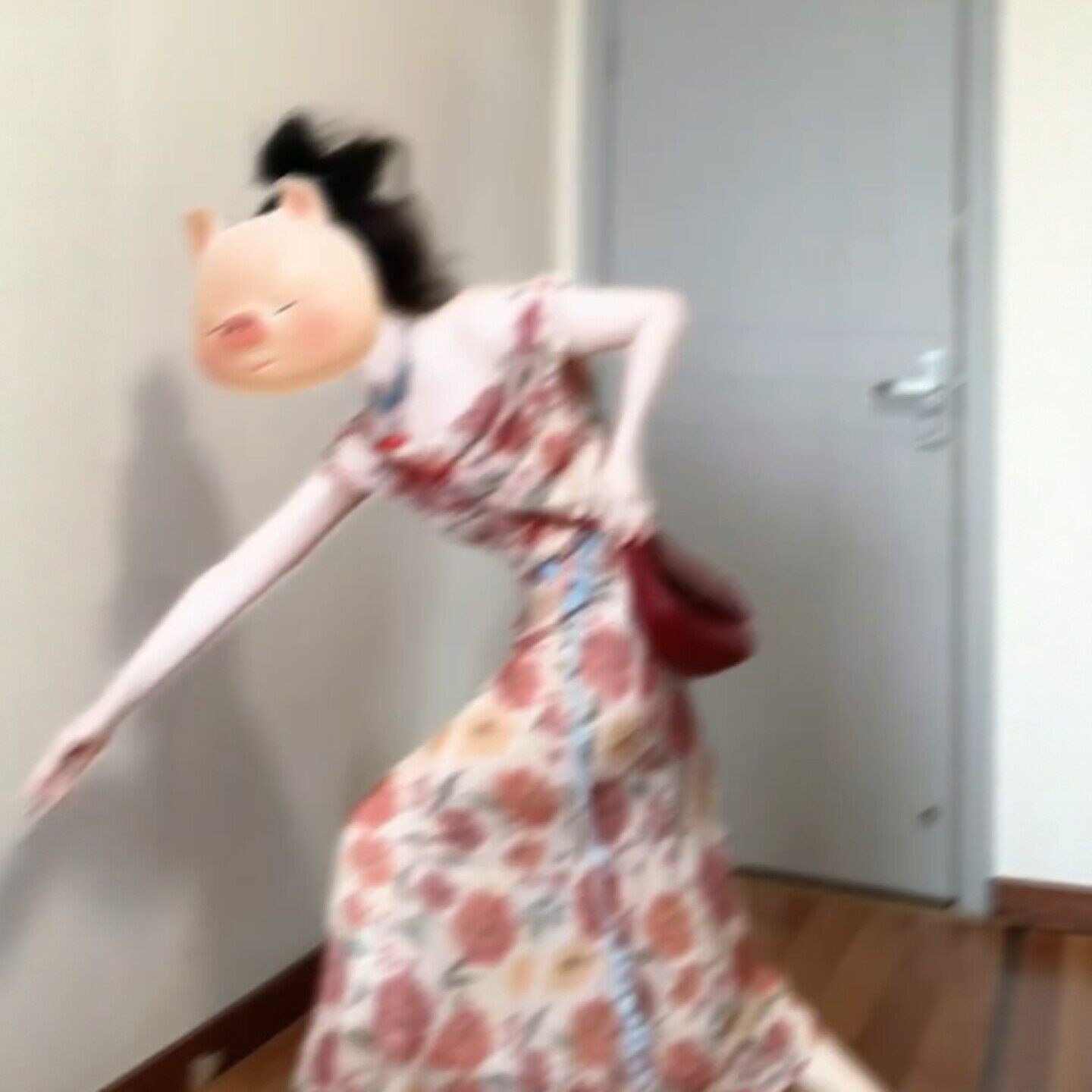 专柜正品复古风独特超好看的印花收腰修身吊带连衣裙绝美漂亮裙子