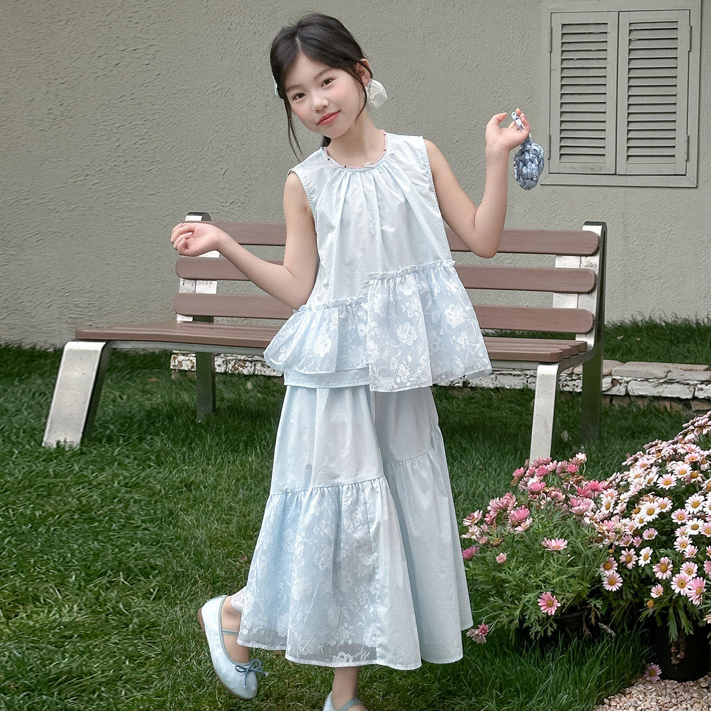 女童连衣裙夏装2026新款儿童夏季高级感背心裙女大童独特漂亮裙子