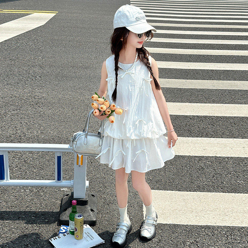 女童连衣裙夏高级感2026新款儿童洋气韩版大童夏季巨好看裙子套装