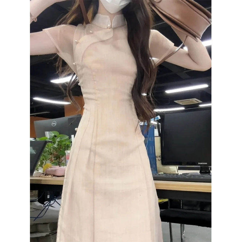 专柜正品国风新中式旗袍改良年轻款少女感高级感超好看收腰连衣裙