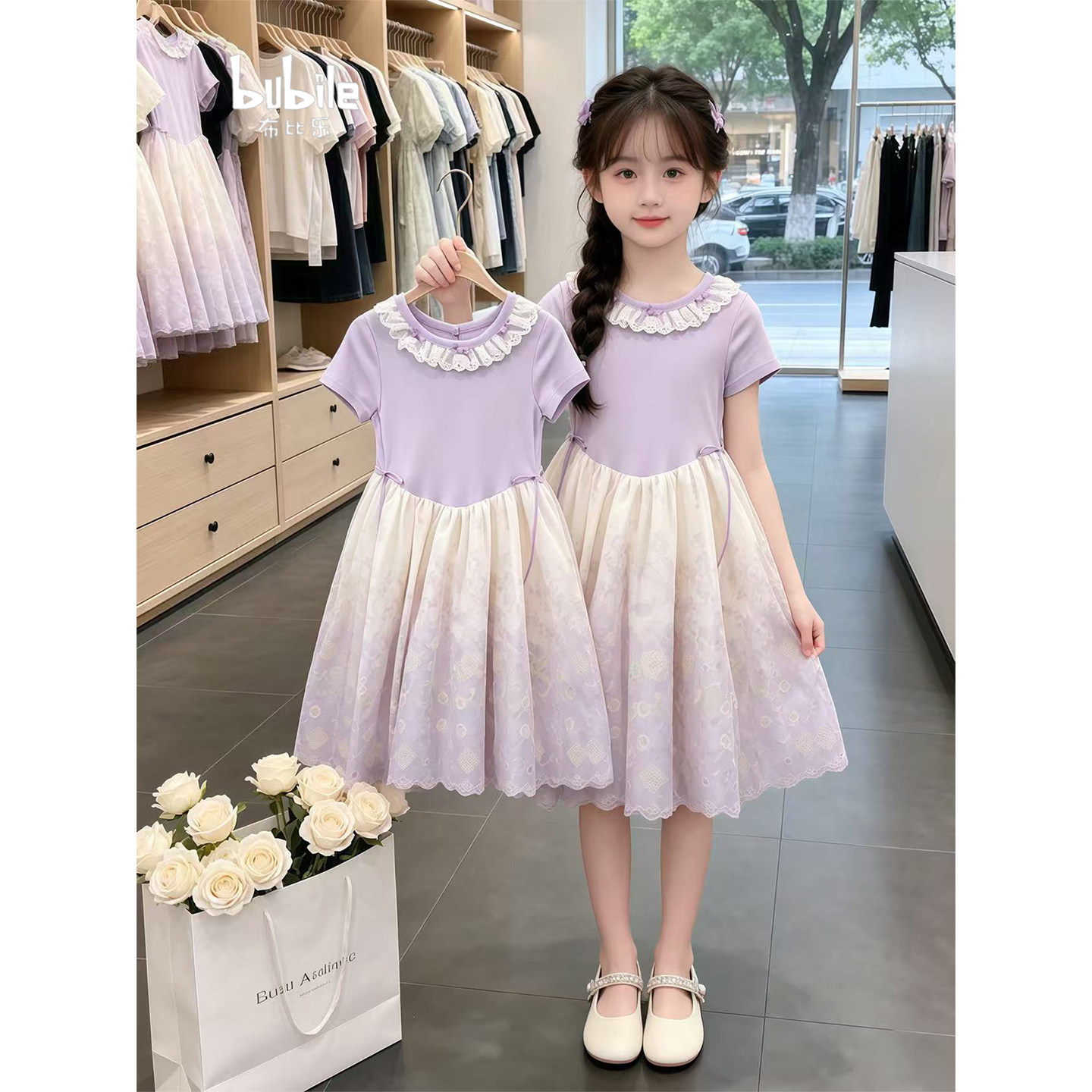 专柜正品女童裙子夏薄款2026新款女大童夏季公主裙女孩独特漂亮碎