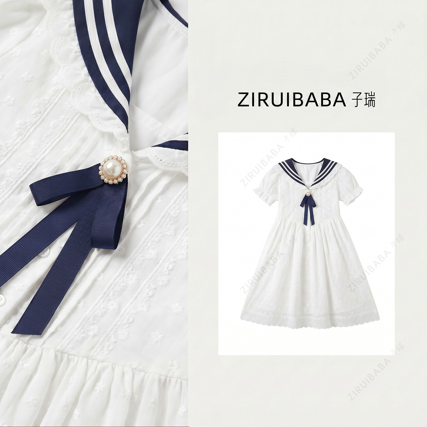 专柜正品学院风女童连衣裙夏季2026新款儿童巨好看裙子初中生女孩