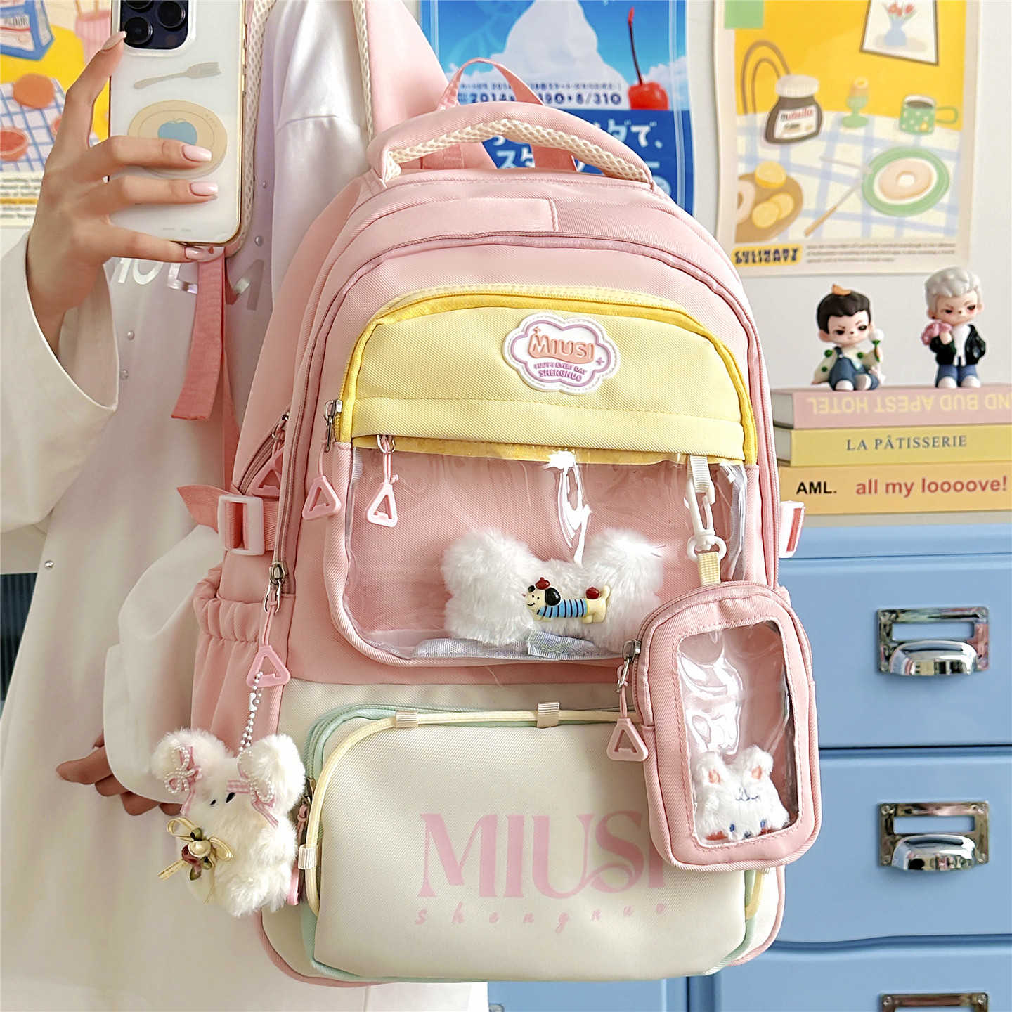 专柜正品书包女韩版初中生小学生三到六年级背包日系简约百搭大容