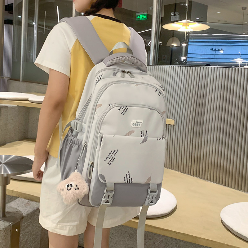 专柜正品书包女初中生韩版大容量高中小学生双肩包中学生宽背带超