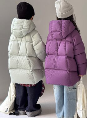儿童中长款羽绒服白鸭绒外套