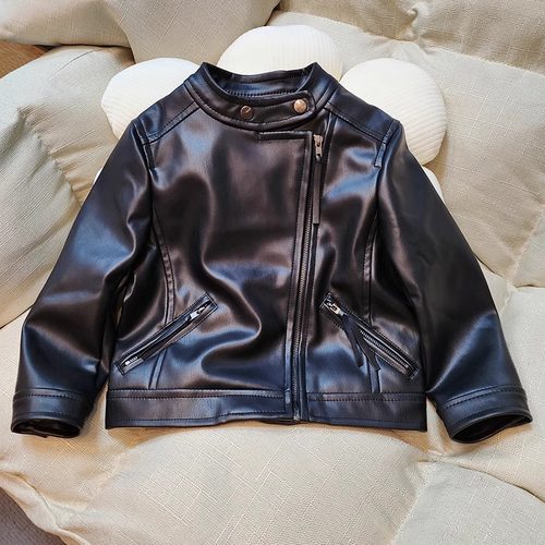 走秀皮夹克儿童机车服童装