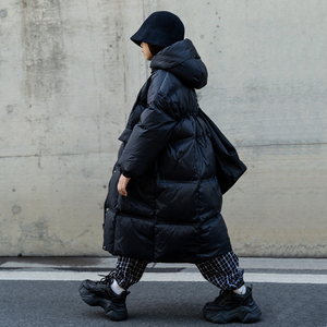儿童羽绒服过膝长款冬装韩版童装男童女童宝宝90白鸭绒外套亲子装