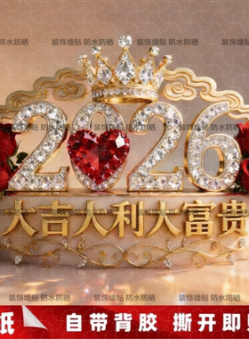 2026平安喜乐贴纸客厅卧室书房玄关厨房墙面装饰遮瑕丑贴画防水贴