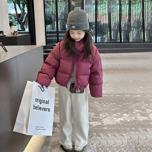 短款棉服女款冬季女童外套2025新款儿童小公主秋冬高级感羽绒棉服