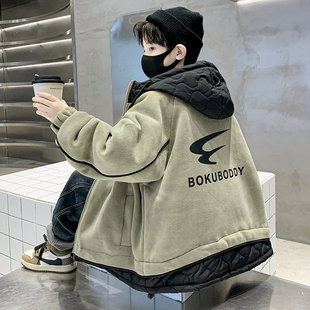 儿童装男童冬装羊羔绒外套秋冬款2025新款中大童冬季男孩羊毛毛衣