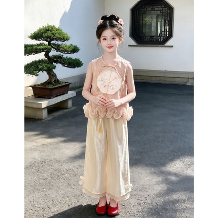 专柜高端女童汉服夏装2026新款儿童夏季薄款新中式国风汉服两件套