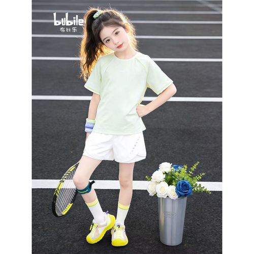 儿童网球服夏季速干衣短袖2026新款女童运动套装羽毛球训练服透气