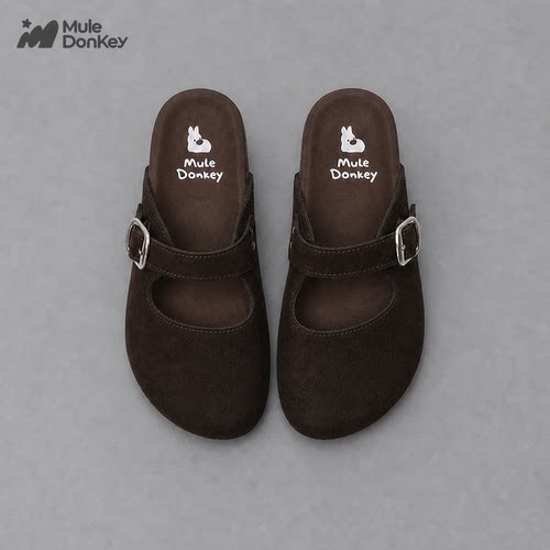 多嘴驴Donkey棕色玛丽珍勃肯鞋