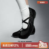 风休闲运动芭蕾舞鞋 黑色浅口单鞋 镂空平底玛丽珍鞋 法式 女款 秋季