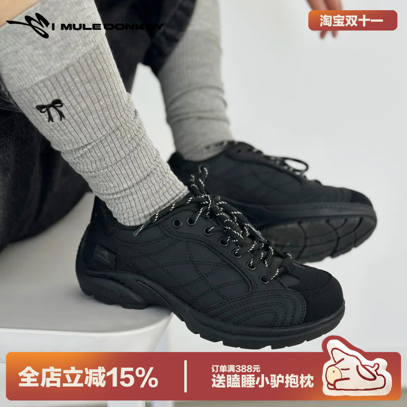 多嘴驴Donkey黑色低帮赛车鞋