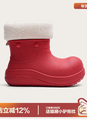 多嘴驴Donkey加绒雪地靴女冬厚底加厚棉鞋保暖两穿复古防滑小丑鞋