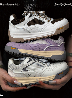 多嘴驴Donkey星星板鞋女款韩系校园网面轻便厚底增高休闲鞋面包鞋