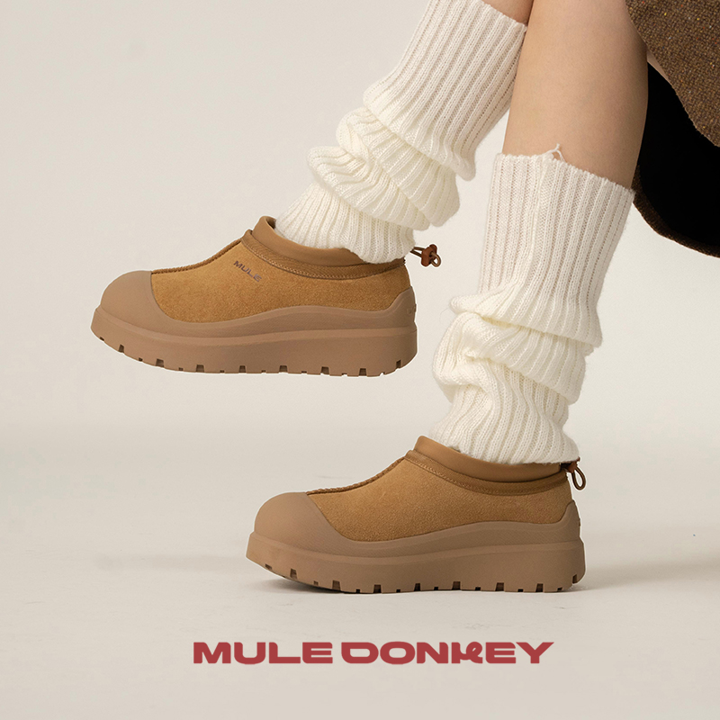 多嘴驴Donkey黄色雪地靴女冬