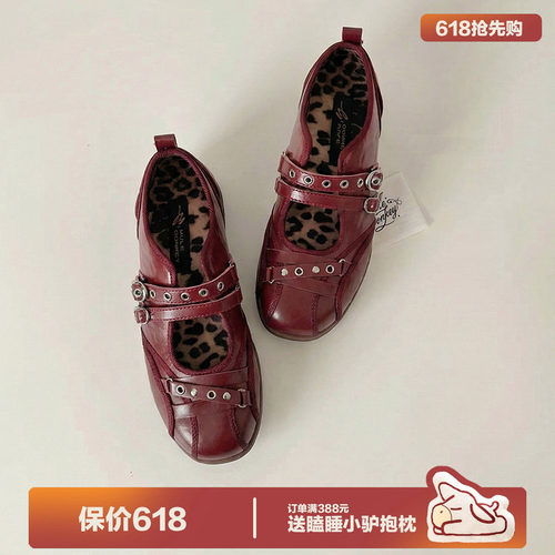 红色玛丽珍鞋女款小皮鞋复古单鞋