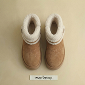 多嘴驴Donkey卡其雪地靴女冬季 厚底保暖加绒毛毛短靴东北防滑棉鞋