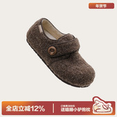 女大码 冬季 保暖加绒厚底勃肯鞋 多嘴驴Donkey毛毛鞋 一脚蹬毛绒棉鞋