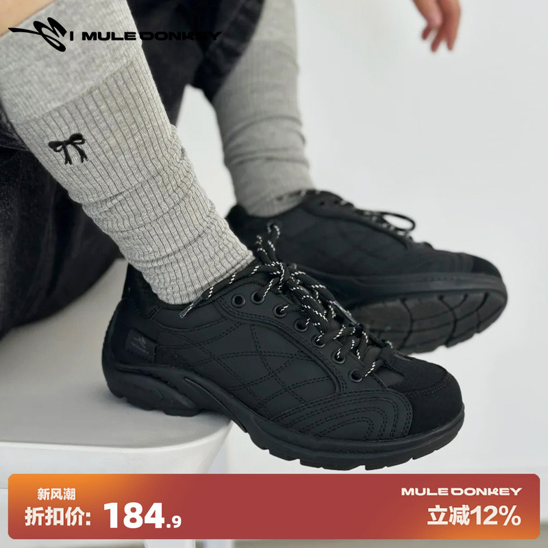 多嘴驴Donkey黑色低帮赛车鞋