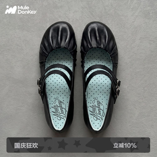 多嘴驴Donkey黑色玛丽珍鞋女