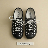 多嘴驴Donkey黑色波点德训鞋 女Doki Milk系列